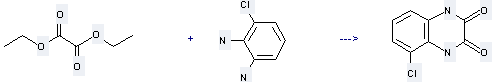 2,3-Quinoxalinedione, 5-chloro-1,4-dihydro- can be prepared by 3-chloro-benzene-1,2-diamine and oxalic acid diethyl ester